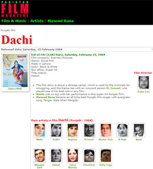 پاکستان فلم میگزین پر فلم ڈاچی (1964) کی معلومات