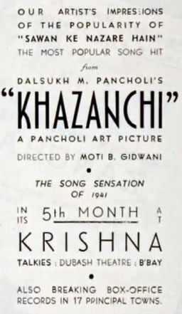 فلم خزانچی (1941) کا ایک اخباری اشتہار