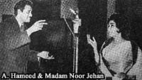 A. Hameed with Madam Noor Jehan
