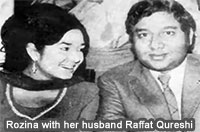 Actress Rozina with her husband Raffat Qureshi