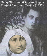 Rafiq Ghaznavi and Anwari Begum in film Heer Ranjha (1932)